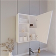 FM FURNITURE Pinedale Medicine Cabinet with Mirrored Door and Open Storage White