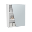 FM FURNITURE Pinedale Medicine Cabinet with Mirrored Door and Open Storage White
