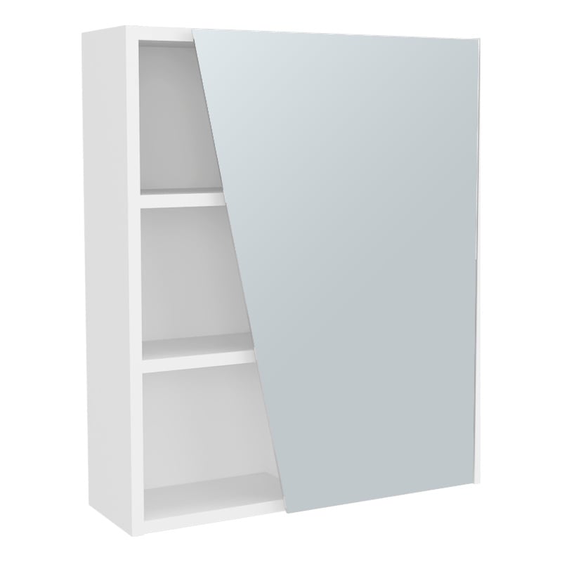 FM FURNITURE Pinedale Medicine Cabinet with Mirrored Door and Open Storage White