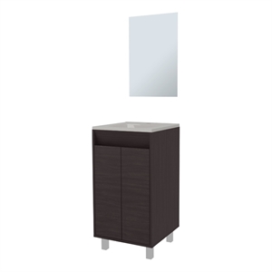 FM FURNITURE Saratoga Bathroom Cabinet with 2 Doors and Mirror Wengue