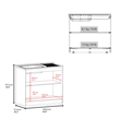 FM FURNITURE Haivana Utility Sink Base Cabinet with Double Doors White Oak