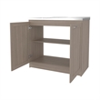 FM FURNITURE Haivana Utility Sink Base Cabinet with Double Doors White Oak