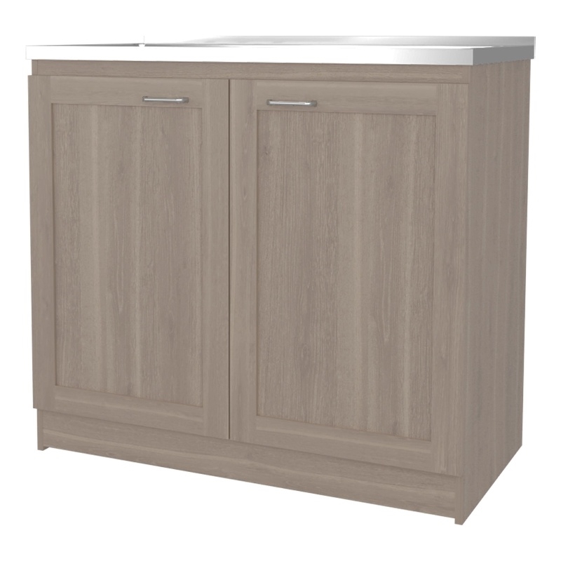 FM FURNITURE Haivana Utility Sink Base Cabinet with Double Doors White Oak
