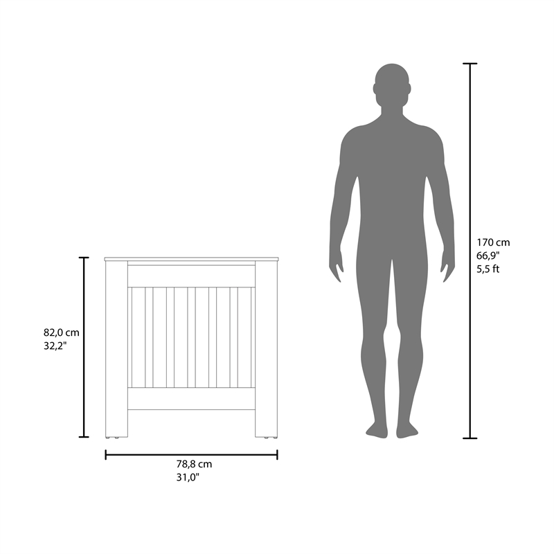 FM FURNITURE Rio Radiator Cover with Storage Space Saving Design White