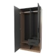 FM FURNITURE Lugoff Wardrobe with Two Doors and Drawer Matt Grey and Natural Oak