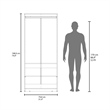 FM FURNITURE Wardrobe Berlin Two Doors Hanging Rod Two Shelves Shoe Rack Wengue