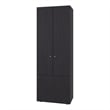 FM FURNITURE Tolleson 3 Doors Tall Wardrobe Cabinet with 4 Shelves Wenge