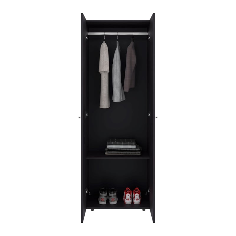 FM FURNITURE Basin 2 Doors Tall Wardrobe Cabinet Bedroom Wenge