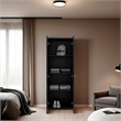 FM FURNITURE World 2 Door Tall Wardrobe Cabinet 4 Shelves Vertical Storage Wenge