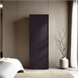 FM FURNITURE World 2 Door Tall Wardrobe Cabinet 4 Shelves Vertical Storage Wenge