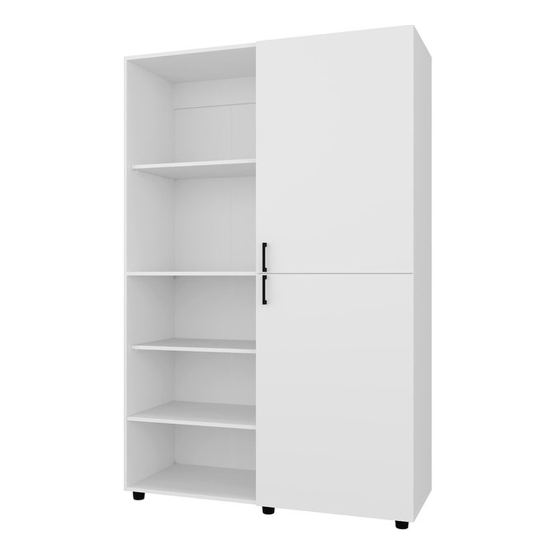 FM FURNITURE Ollie 2 Door Wardrobe with Open Storage White