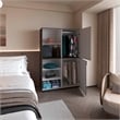 FM FURNITURE Ollie 2 Door Wardrobe with Open Storage Grey Walnut and White