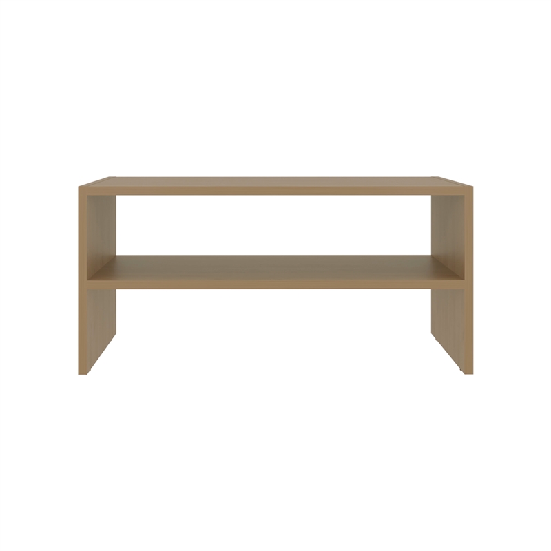 FM FURNITURE Shoe Rack 2 Open Shelves Low Horizontal Design Wenge