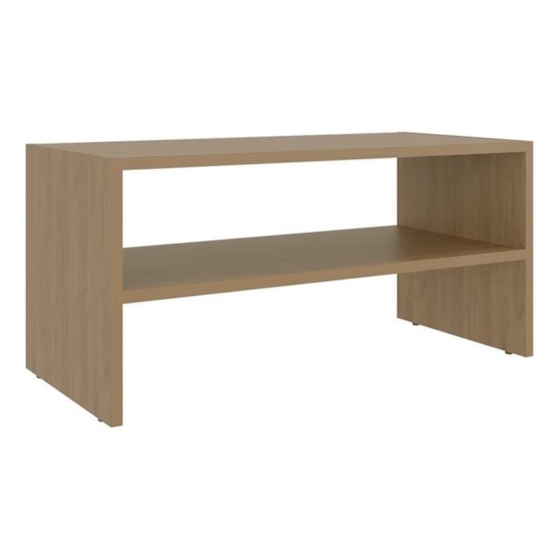 FM FURNITURE Shoe Rack 2 Open Shelves Low Horizontal Design Wenge