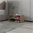 FM FURNITURE Shoe Rack 2 Open Shelves Low Horizontal Design Wenge