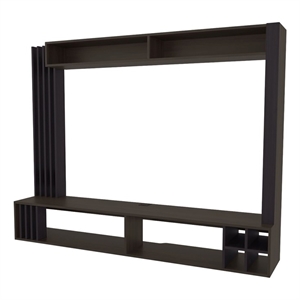 FM FURNITURE Franklin Entertainment Center with Open Storagand for Wine Wenge