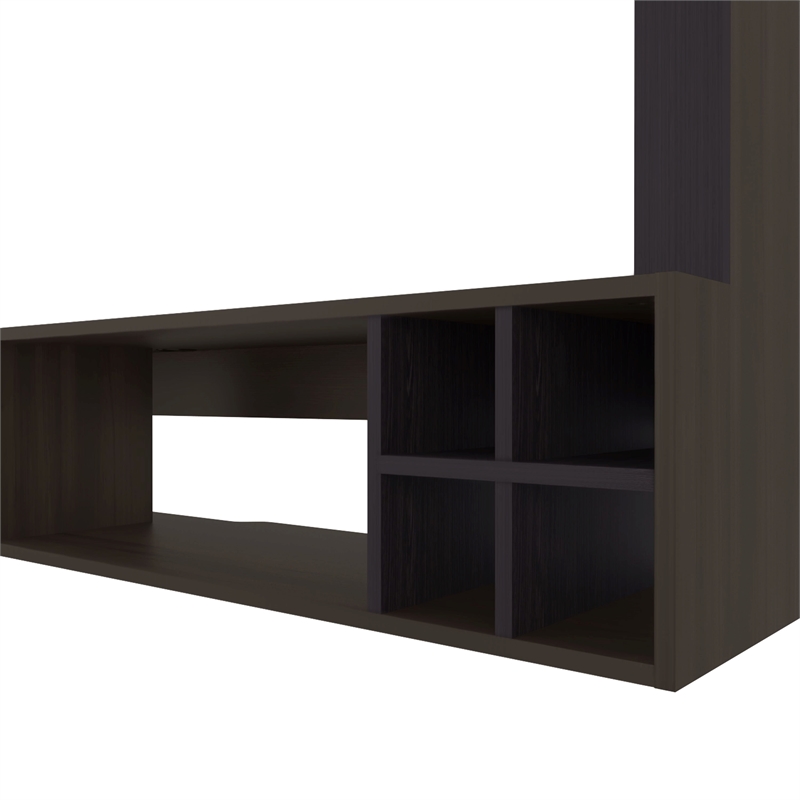 FM FURNITURE Franklin Entertainment Center with Open Storagand for Wine Wenge