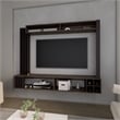 FM FURNITURE Franklin Entertainment Center with Open Storagand for Wine Wenge