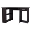 EKKO Corner Computer Desk L-Shaped Home Office Desk with CPU Space Wenge