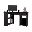 EKKO Corner Computer Desk L-Shaped Home Office Desk with CPU Space Wenge