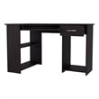 EKKO Corner Computer Desk L-Shaped Home Office Desk with CPU Space Wenge