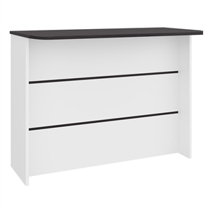 FM FURNITURE Central Kitchen Island Spacious Storage White Black Engineered Wood