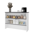 FM FURNITURE Central Kitchen Island Spacious Storage White Black Engineered Wood