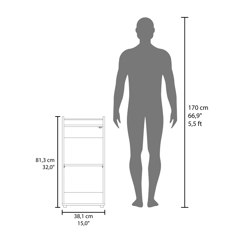 FM FURNITURE Glass Door Bar Cabinet with Shelves White Engineered Wood