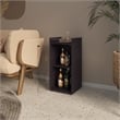 FM FURNITURE Glass Door Bar Cabinet with Shelves Black Engineered Wood