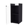 FM FURNITURE Glass Door Bar Cabinet with Shelves Black Engineered Wood