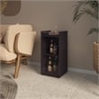 FM FURNITURE Glass Door Bar Cabinet with Shelves Black Engineered Wood