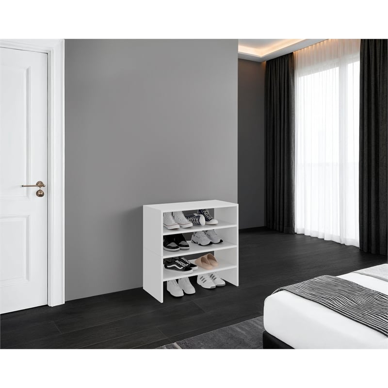 FM FURNITURE Berlin Shoe Rack with Open Shelves for Modern Home Spaces