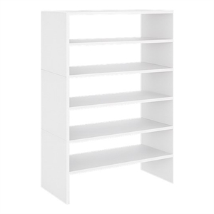FM FURNITURE Berlin Shoe Rack with Open Shelves  for Modern Home Spaces White