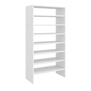 FM FURNITURE Berlin Shoe Rack with Open Shelves  for Modern Home Spaces White