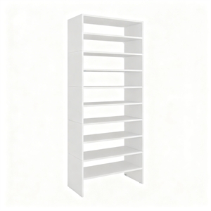 FM FURNITURE Berlin Shoe Rack with Open Shelves  for Modern Home Spaces White