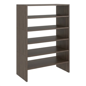 FM FURNITURE Sahara Modern Shoe Rack  Bedroom and Entryway GRAY  WALNUT