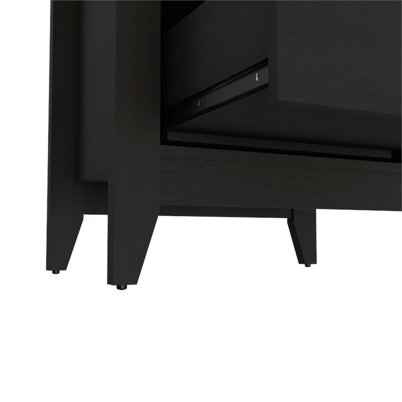 Arial Set of 2 Modern Wenge Nightstands with 2 Drawers for Bedroom Storage