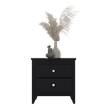 Arial Set of 2 Modern Wenge Nightstands with 2 Drawers for Bedroom Storage