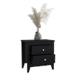 Arial Set of 2 Modern Wenge Nightstands with 2 Drawers for Bedroom Storage