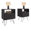 Seneca Set of 2 Modern Nightstands with 2 Drawers  Functional and Stylish Bedroom Furniture brown Engineered Wood