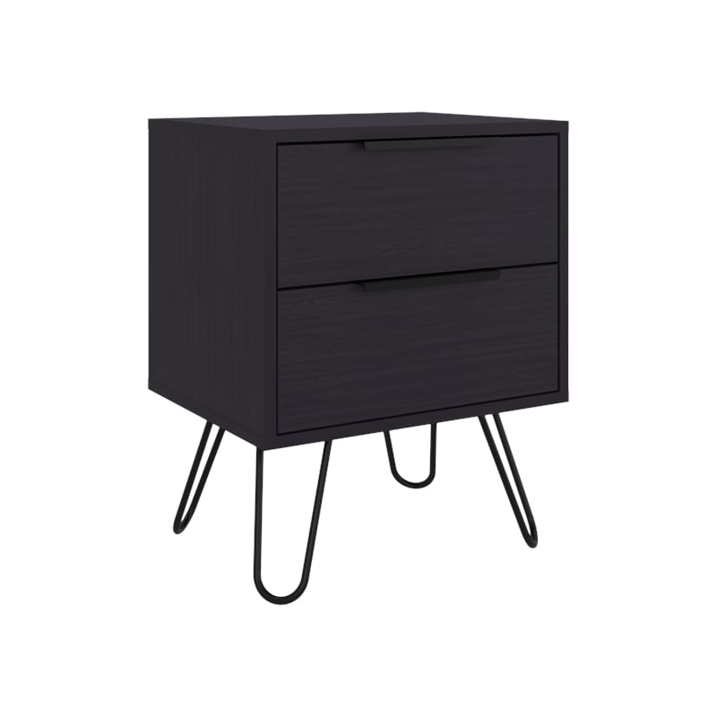 Seneca Set of 2 Modern Nightstands with 2 Drawers  Functional and Stylish Bedroom Furniture brown Engineered Wood