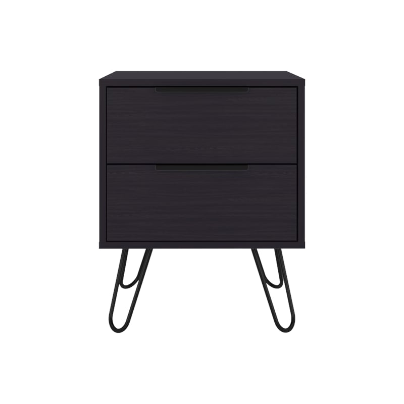 Seneca Set of 2 Modern Nightstands with 2 Drawers  Functional and Stylish Bedroom Furniture brown Engineered Wood