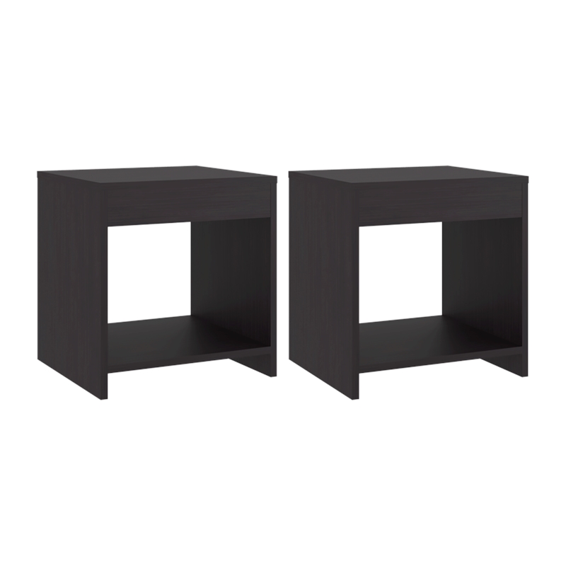 Chroma Nightstands Set of 2 Modern Minimalist Bedroom Tables Open Storage Wenge