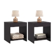 Chroma Nightstands Set of 2 Modern Minimalist Bedroom Tables Open Storage Wenge