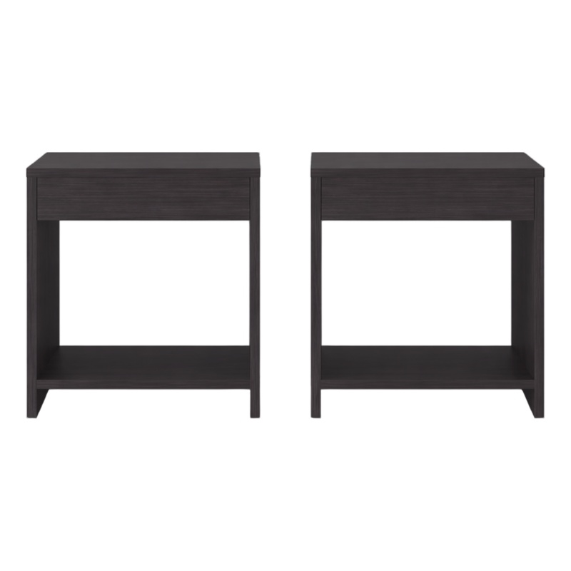 Chroma Nightstands Set of 2 Modern Minimalist Bedroom Tables Open Storage Wenge