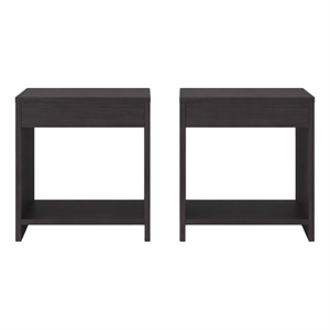 Chroma Nightstands Set of 2 Modern Minimalist Bedroom Tables Open Storage Wenge