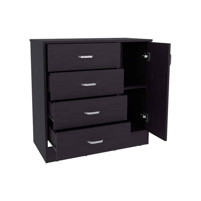 Lund Set of 2 Dressers Minimalist Modern Style High Capacity Bedroom Storage Furniture Engineered Wood  Brown
