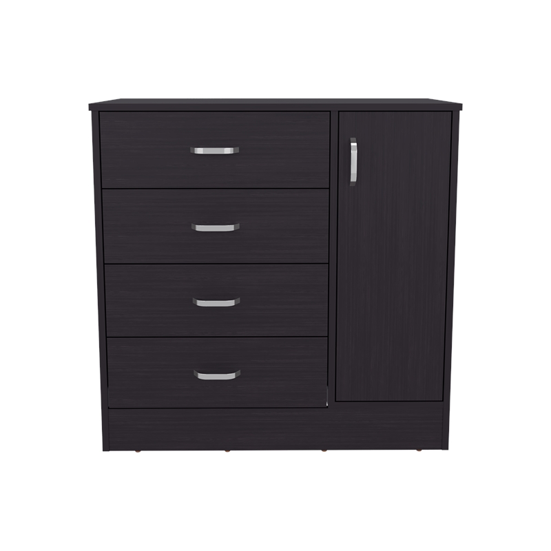 Lund Set of 2 Dressers Minimalist Modern Style High Capacity Bedroom Storage Furniture Engineered Wood  Brown