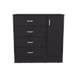 Lund Set of 2 Dressers Minimalist Modern Style High Capacity Bedroom Storage Furniture Engineered Wood  Brown