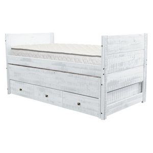 bedz king pine wood twin bed with twin trundle & 3 drawers
